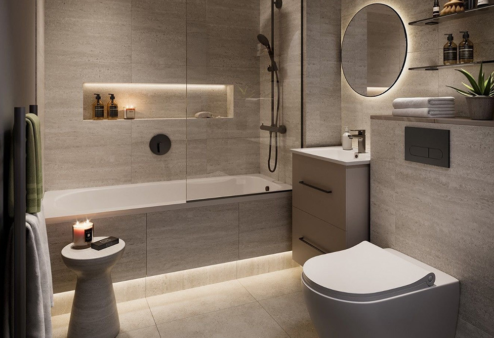 Bathroom view of London Square Image 1
