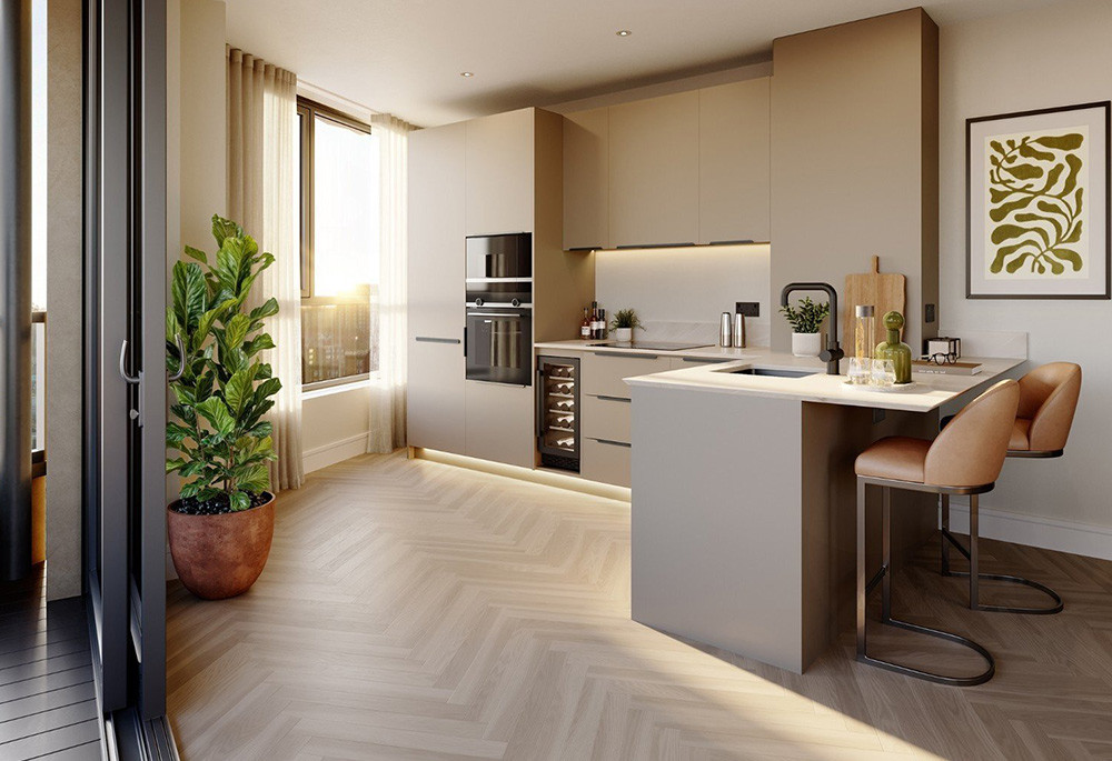 Kitchen view of London Square Image 1